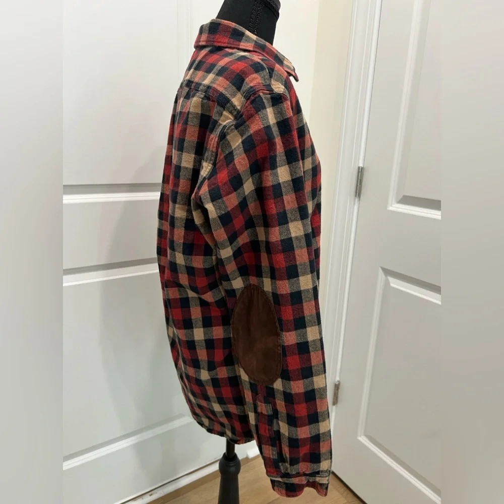 J. Crew Mercantile Flex Red and Black Plaid Shirt Medium